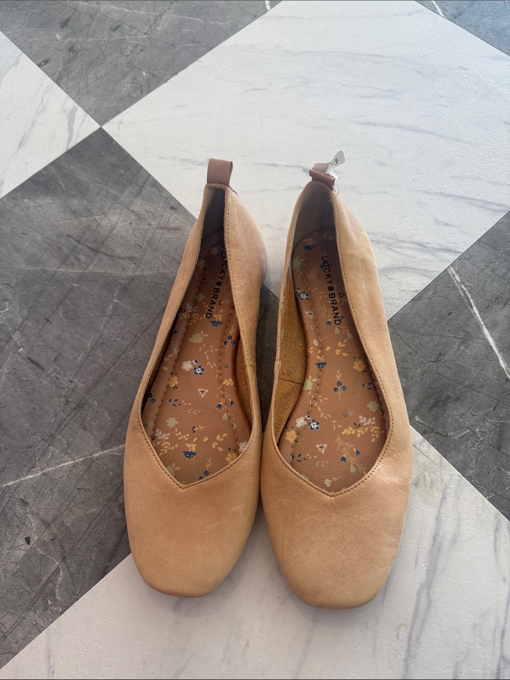 Lucky Brand Women's Light Brown Suede Ballet Flats
